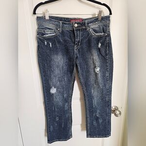 Red Rivet Women's Distressed Blue Jeans